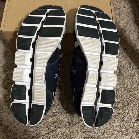 On Running Men's Black, White, Navy, Gold Athletic Shoes - Picture 3 of 5